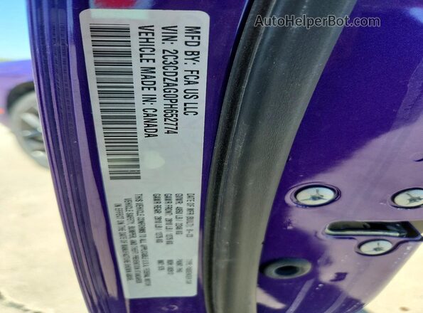 2C3CDZAG0PH652774 2023 DODGE CHALLENGER Фиолетовый Вид подкапотного пространства