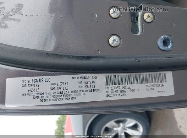 2C3CDZAG1JH321595 2018 DODGE CHALLENGER Gray Engine compartment view