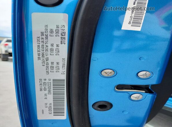 2C3CDZAG2KH684523 2019 DODGE CHALLENGER Blue Widok naklejki z numerem VIN