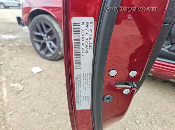 2C3CDZAG2LH214784 2020 DODGE CHALLENGER Red VIN կոդի պիտակի տեսք
