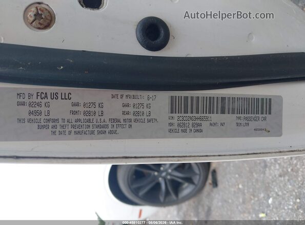 2C3CDZAG3HH665911 2017 DODGE CHALLENGER White Вид підкапотного простору