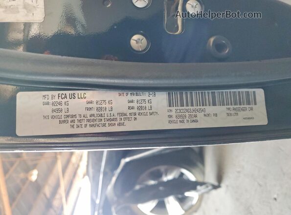 2C3CDZAG3JH242543 2018 DODGE CHALLENGER Black Engine compartment view