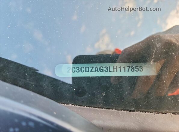 2C3CDZAG3LH117853 2020 DODGE CHALLENGER Черный Вид наклейки с VIN-кодом