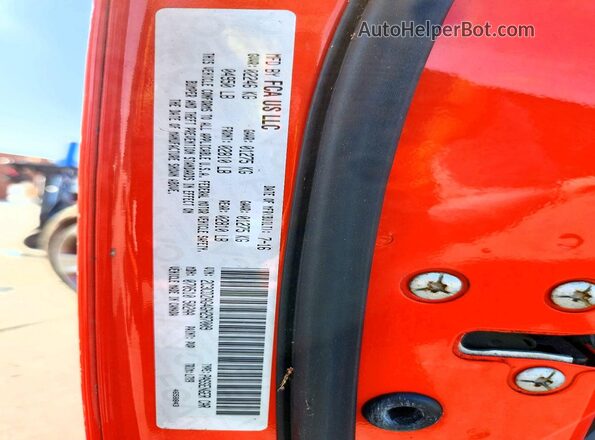2C3CDZAG4GH297009 2016 DODGE CHALLENGER Оранжевый Вид подкапотного пространства