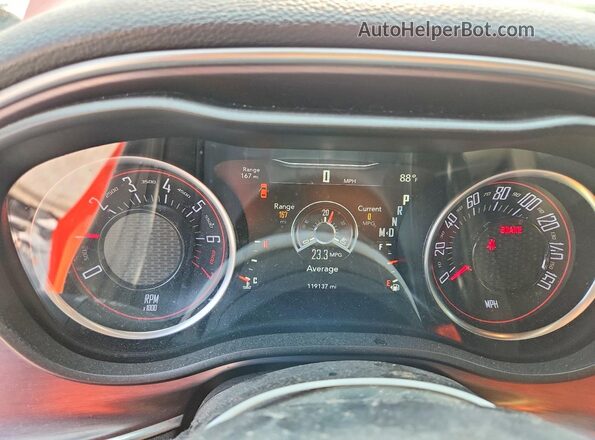 2C3CDZAG5GH353622 2016 DODGE CHALLENGER Orange Instrument cluster view