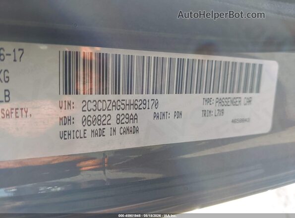 2C3CDZAG5HH629170 2017 DODGE CHALLENGER Gray Widok komory silnika