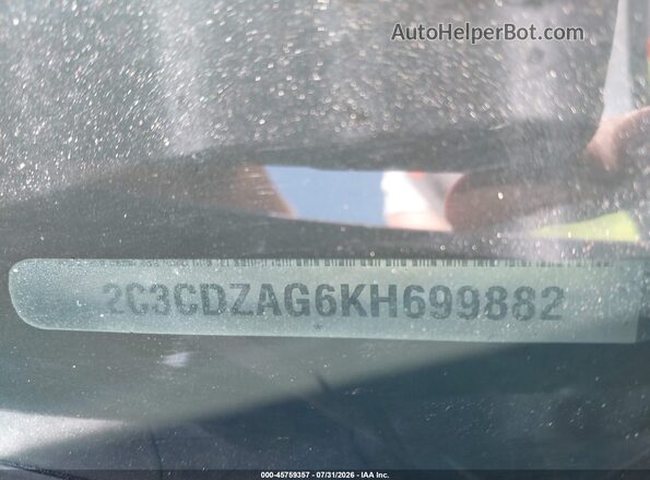 2C3CDZAG6KH699882 2019 DODGE CHALLENGER Gray Вид підкапотного простору