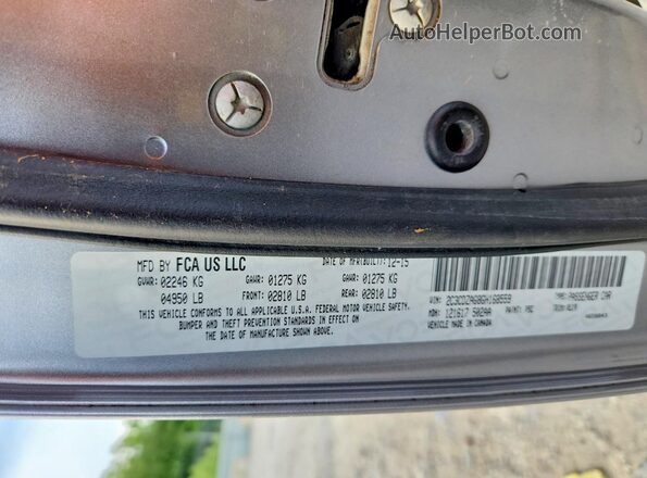 2C3CDZAG8GH168559 2016 DODGE CHALLENGER Silver Вид наклейки з VIN-кодом