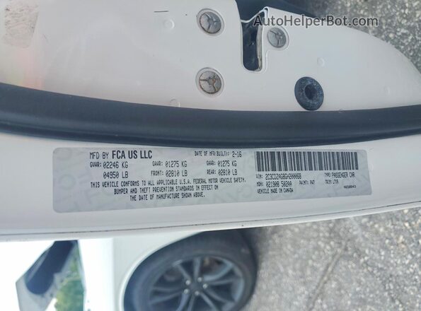 2C3CDZAG8GH200068 2016 DODGE CHALLENGER White Vista del compartimento del motor