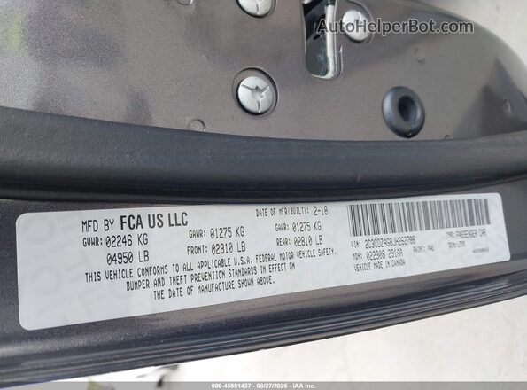 2C3CDZAG8JH262786 2018 DODGE CHALLENGER Серый Вид подкапотного пространства