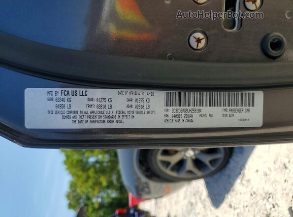 2C3CDZAG9JH259184 2018 DODGE CHALLENGER Gray Engine compartment view