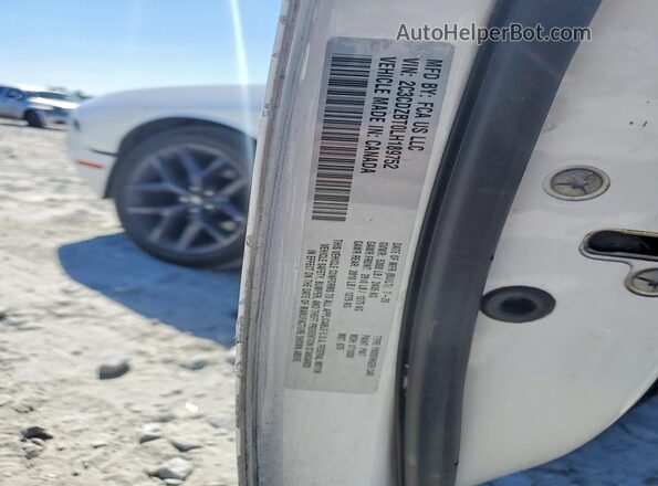 2C3CDZBT0LH189752 2020 DODGE CHALLENGER White VIN կոդի պիտակի տեսք