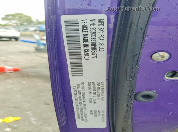 2C3CDZBT0PH654777 2023 DODGE CHALLENGER Purple Vista de la etiqueta del VIN
