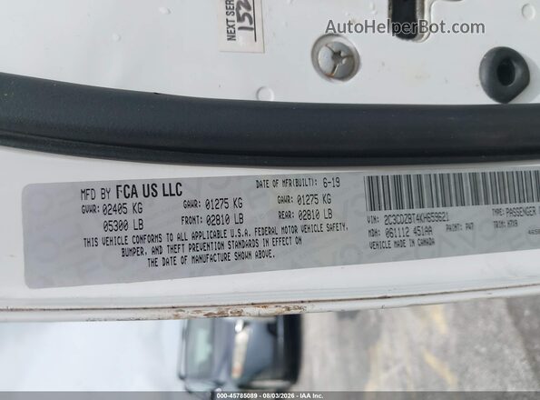 2C3CDZBT4KH659621 2019 DODGE CHALLENGER Белый Вид подкапотного пространства
