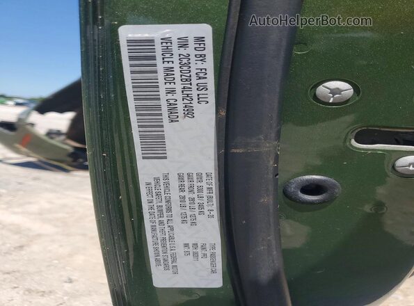 2C3CDZBT4LH214992 2020 DODGE CHALLENGER Green Вид підкапотного простору