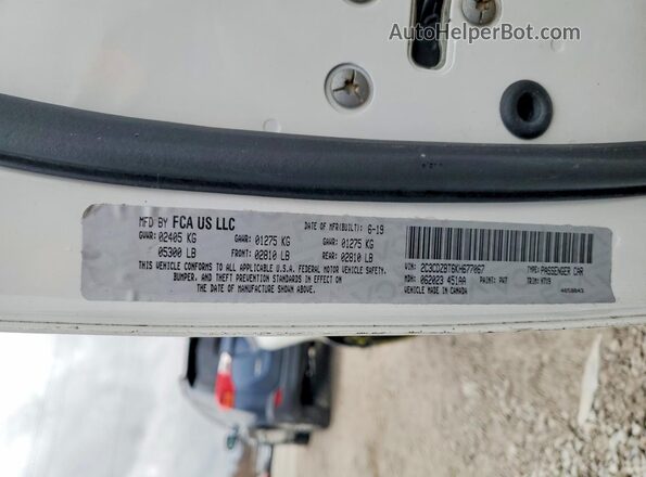 2C3CDZBT6KH677067 2019 DODGE CHALLENGER White 