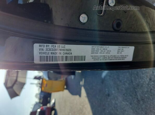 2C3CDZBT7MH676626 2021 DODGE CHALLENGER Black Vista del compartimento del motor