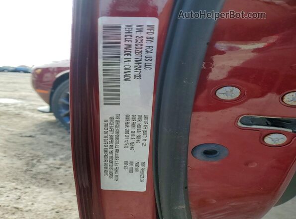 2C3CDZBT7NH247133 2022 DODGE CHALLENGER Burgundy Engine compartment view