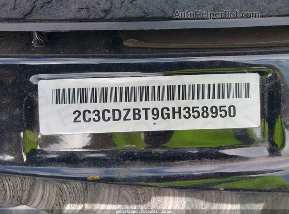2C3CDZBT9GH358950 2016 DODGE CHALLENGER Черный Вид подкапотного пространства