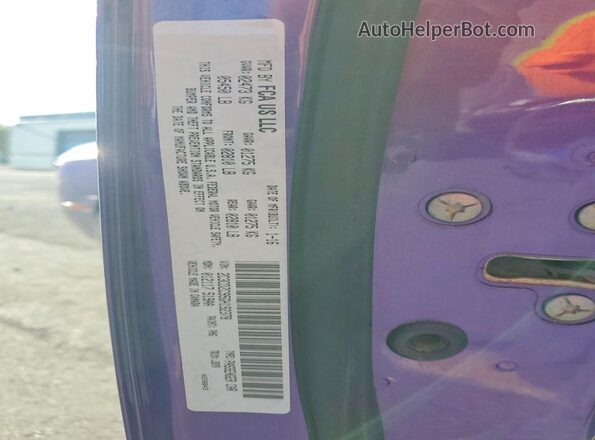 2C3CDZC95GH192378 2016 DODGE CHALLENGER Purple Engine compartment view
