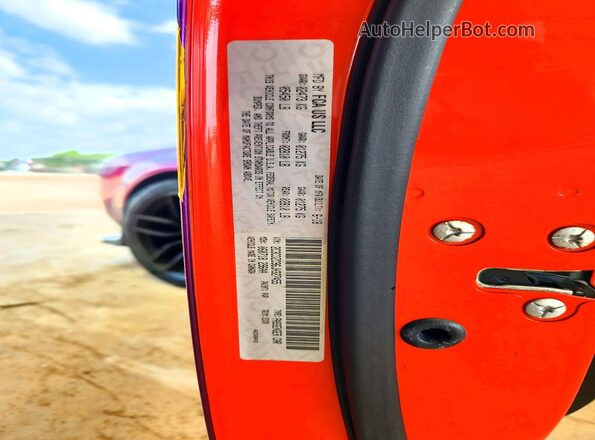 2C3CDZC96JH327455 2018 DODGE CHALLENGER Purple VIN sticker view