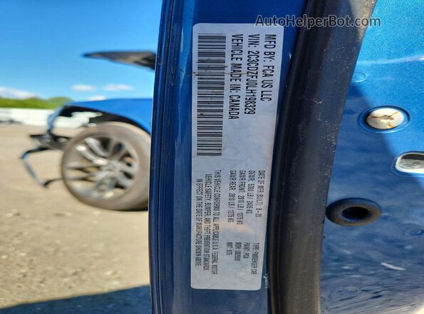 2C3CDZFJ0LH198329 2020 DODGE CHALLENGER Blue Vista del compartimento del motor
