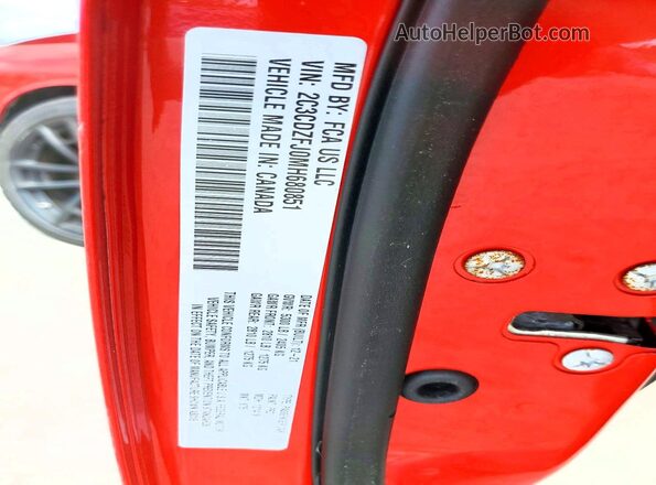 2C3CDZFJ0MH680851 2021 DODGE CHALLENGER Red Engine compartment view