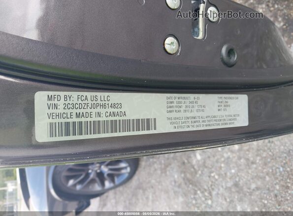 2C3CDZFJ0PH614823 2023 DODGE CHALLENGER Gray Вид підкапотного простору