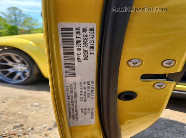 2C3CDZFJ1LH235694 2020 DODGE CHALLENGER Gold VIN sticker view