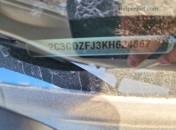 2C3CDZFJ3KH624867 2019 DODGE CHALLENGER White Widok naklejki z numerem VIN