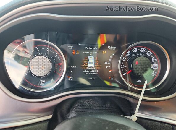 2C3CDZFJ5KH635322 2019 DODGE CHALLENGER White Vista del cuadro de instrumentos