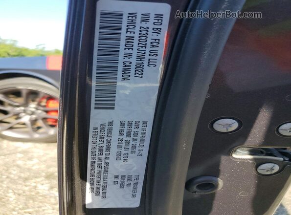 2C3CDZFJ7NH160227 2022 DODGE CHALLENGER Gray Widok naklejki z numerem VIN