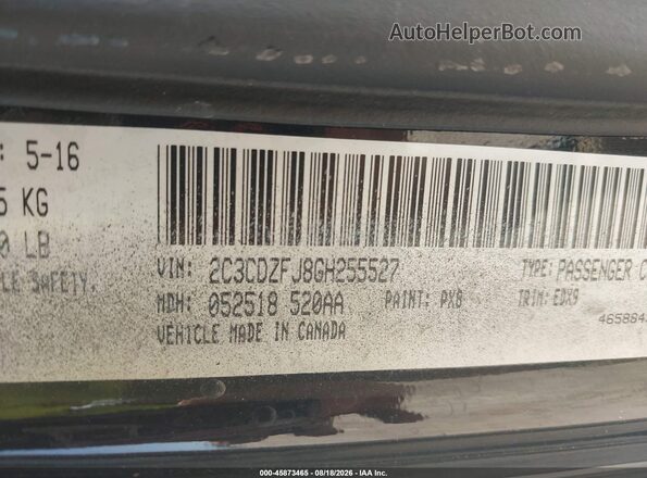 2C3CDZFJ8GH255527 2016 DODGE CHALLENGER Черный Вид подкапотного пространства