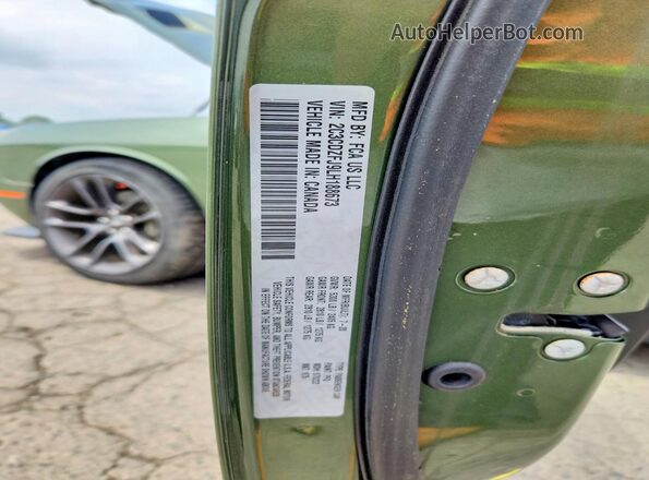 2C3CDZFJ9LH188673 2020 DODGE CHALLENGER Green Engine compartment view