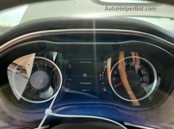 2C3CDZFJXGH289758 2016 DODGE CHALLENGER White Вид щитка приладів