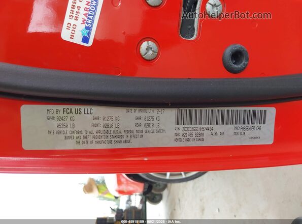 2C3CDZGG1HH574434 2017 DODGE CHALLENGER Оранжевый Вид подкапотного пространства