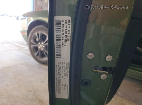 2C3CDZGG3NH234410 2022 DODGE CHALLENGER Green VIN կոդի պիտակի տեսք