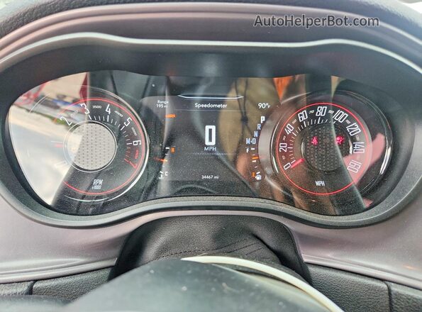 2C3CDZGG4PH615279 2023 DODGE CHALLENGER Red ხელსაწყოთა პანელის ხედი