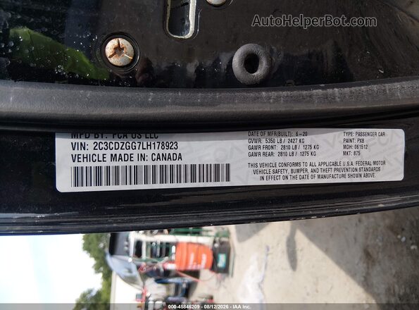 2C3CDZGG7LH178923 2020 DODGE CHALLENGER Black Vista del compartimento del motor