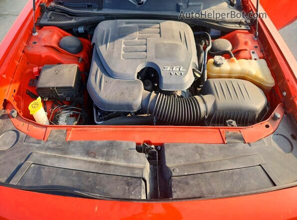 2C3CDZJG2KH596300 2019 DODGE CHALLENGER Orange Вид задньої частини салону