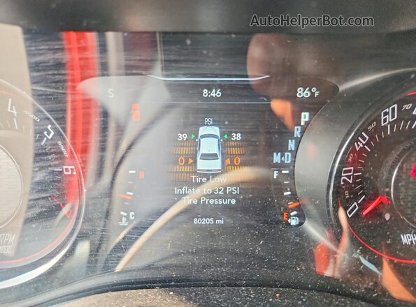 2C3CDZJG2KH596300 2019 DODGE CHALLENGER Orange Вид щитка приладів