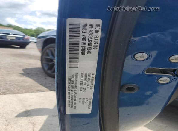 2C3CDZJG4NH108632 2022 DODGE CHALLENGER Blue VIN կոդի պիտակի տեսք