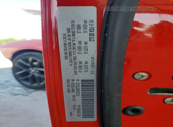2C3CDZJG5KH521610 2019 DODGE CHALLENGER Red Вид підкапотного простору