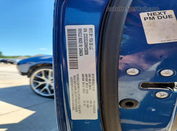 2C3CDZJG6NH230098 2022 DODGE CHALLENGER Blue Engine compartment view