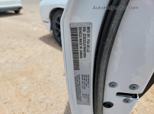 2C3CDZJG7MH670264 2021 DODGE CHALLENGER Белый Вид подкапотного пространства
