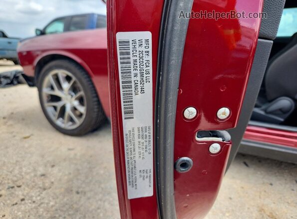 2C3CDZJG8MH521443 2021 DODGE CHALLENGER Maroon VIN կոդի պիտակի տեսք