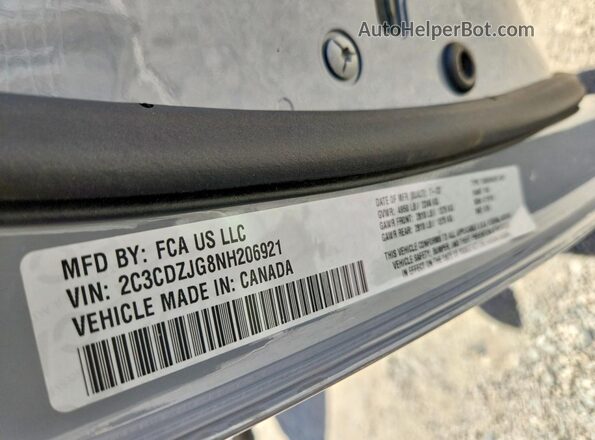 2C3CDZJG8NH206921 2022 DODGE CHALLENGER Gray Widok komory silnika