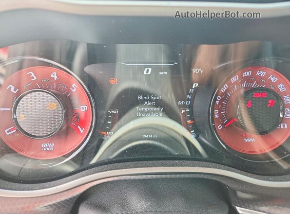 2C3CDZL97KH719166 2019 DODGE CHALLENGER Red Вид щитка приладів