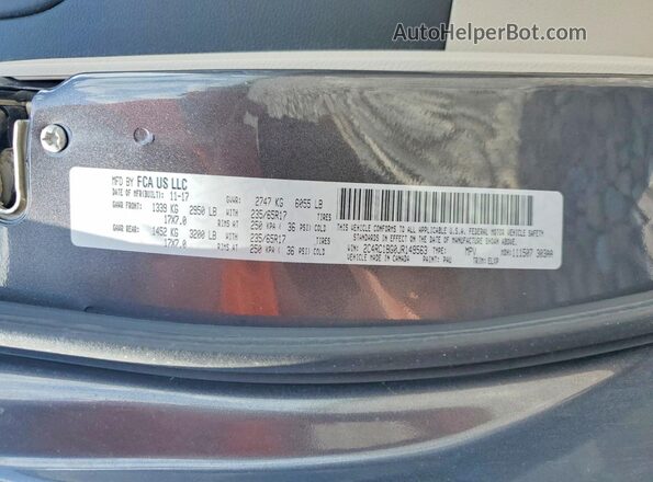 2C4RC1BG0JR149563 2018 CHRYSLER PACIFICA Gray Vista de la etiqueta del VIN