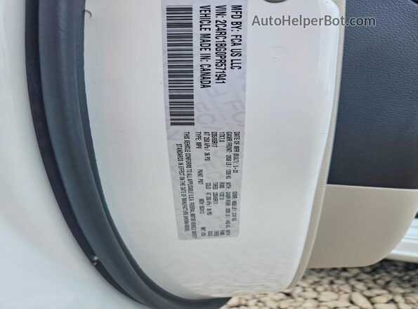 2C4RC1BG0PR571941 2023 CHRYSLER PACIFICA White VIN კოდის სტიკერის ხედი
